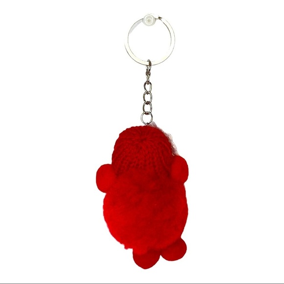 SLEEPY BABY WITH PACIFIER SMALL POMPON IN RED KEYCHAIN CHARM - Picture 4 of 6